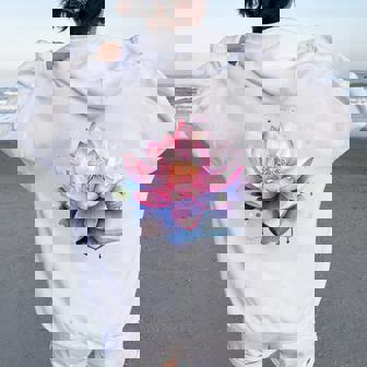 蓮の花 ユリパッド、自然、花、ビューティーアート レディース オーバーサイズ パーカー バックプリント - Kawaiitshirt