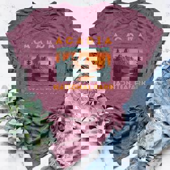 Acadia National Park Coastal Mountains Pine Forest Women's Heather T-Shirt | Mazezy