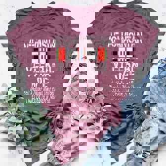 Afghanistan Veteran Wife Afghan Vet Spouse Women's Heather T-Shirt | Mazezy