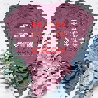 Alabama AL Women Toddler Girls Coquette Bow State Pride Women's Heather T-Shirt | Mazezy