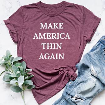 Make America Thin Again Motivation Loose Weight Exercise Gym Women's Heather T-Shirt - Monsterry