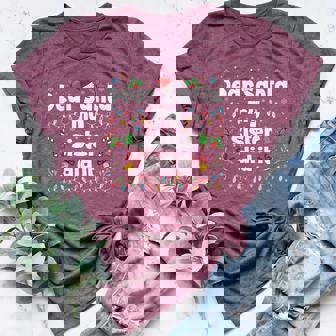 Christmas Dear Santa My Sister Did It Xmas Boys Girls Women's Heather T-Shirt | Mazezy