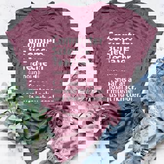 Computer Science Teacher Definition For Computer Scientist Women's Heather T-Shirt | Mazezy