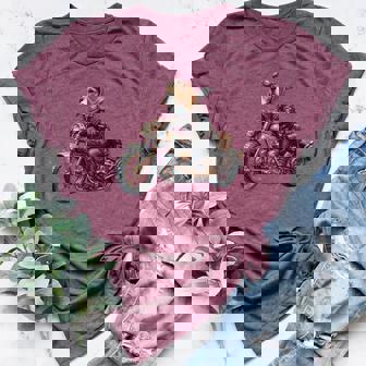 Cool Steampunk Beagle Biker Vintage Motorcycle Dog Lover Women's Heather T-Shirt | Mazezy