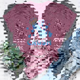 Crush Diabetes Awareness Ribbon High Heels Crown Butterflies Women's Heather T-Shirt | Mazezy