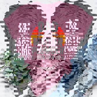 Dad And Master Plumber I Rock Them Both Women's Heather T-Shirt | Mazezy