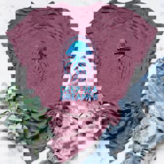 Deep Sea Dreamer Jellyfish Art Deco Aquatic Wonderland Vibes Women's Heather T-Shirt | Mazezy