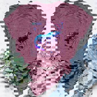 Demon Blue Dream Shrimp Cyberpunk Art For Aquascaping Fans Women's Heather T-Shirt | Mazezy