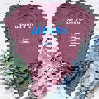 Dibs On The Airman Flag US Air Force Veteran Wife Girlfriend Tank Top Women's Heather T-Shirt | Mazezy