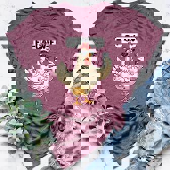 F CAW F Hen Chicken Selfie Sassy Women Meme Fashion Shopping Women's Heather T-Shirt | Mazezy