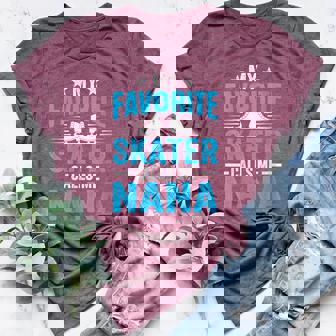 My Favorite Skater Calls Me Nana Ice Skating Grandma Women's Heather T-Shirt | Mazezy