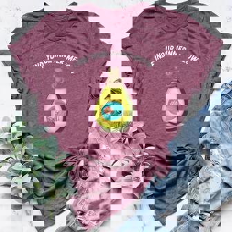 Find Your Inner Meow Cat Yoga Avocado Meditation Calm Souls Women's Heather T-Shirt | Mazezy