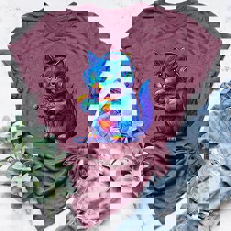 Gamer Cat Video Games Boys Teen Gaming Men Girls Girls Women's Heather T-Shirt | Mazezy