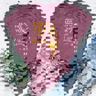 Girls Trip With a Guitar Road Trip Musician Vacation Women's Heather T-Shirt | Mazezy