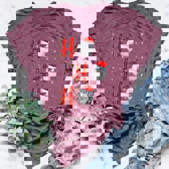 Golf Ball Santa Hat HO HO HO Men Women Christmas Xmas Lights Women's Heather T-Shirt | Mazezy