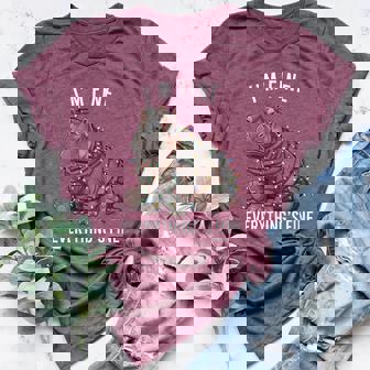 Hippo Christmas I'm Fine Everything Is Fine Wildlife Women's Heather T-Shirt | Mazezy