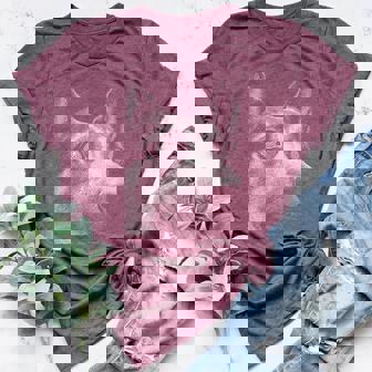 Hypnotic German Shepherd Weird Eyes Weirdcore Halloween Dog Women's Heather T-Shirt | Mazezy