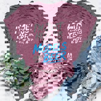 I'm Just Here For The Late Models And Beer Women's Heather T-Shirt | Mazezy