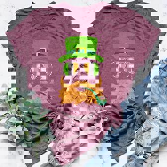 Irish Green Leprechaun Face Vintage Sunglasses Women's Heather T-Shirt | Mazezy