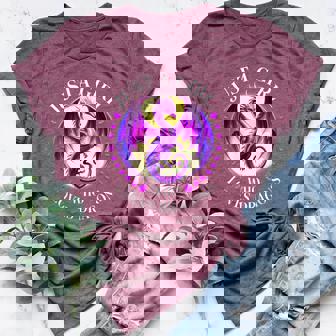 Just A Girl Who Loves Dragons Lover Lunar Moon Dragon Girls Women's Heather T-Shirt | Mazezy