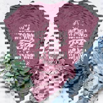 Just A West Virginia Girl In A West Virginia World Women's Heather T-Shirt | Mazezy