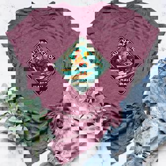 Kauai Surf Rooster Chicken Women's Heather T-Shirt | Mazezy