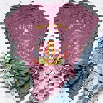 Malawi Alien UFO Abduction Retro Sci-Fi Art Women's Heather T-Shirt | Mazezy