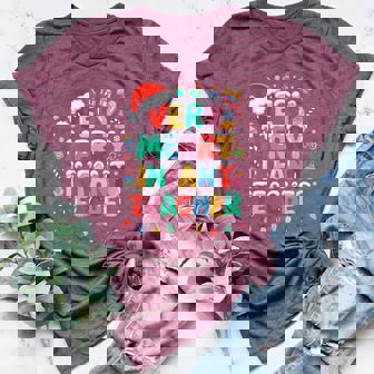 Very Merry Infant Teacher Christmas Retro Daycare Preschool Women's Heather T-Shirt | Mazezy