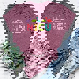 Nicu Nurse With Cute Dinosaurs Pediatric For Women Women's Heather T-Shirt | Mazezy