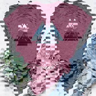 Outdoor Nature Trees Forest Minimalism Triangle Climate Protection Women's Heather T-Shirt | Mazezy