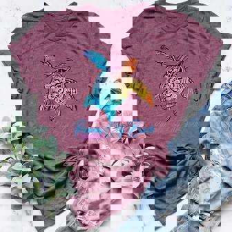 Panama City Beach Tie Dye Sea Turtle Shirt Florida Vacation Women's Heather T-Shirt | Mazezy