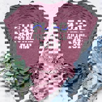 Proud Flag Football Mom Supporter Women's Heather T-Shirt | Mazezy