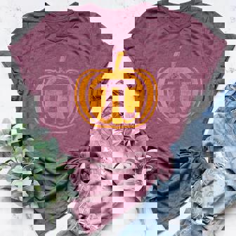 Pumpkin Pi Math Pun Squash Emblem Fall Women's Heather T-Shirt | Mazezy