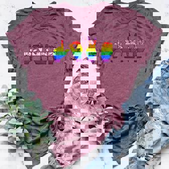 Sign Language Love LGBT Pride Month Rainbow Gay Lesbian Women's Heather T-Shirt | Mazezy