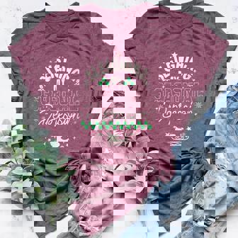 Sleighing My Seasonal Depression Mental Health Christmas Women's Heather T-Shirt | Mazezy