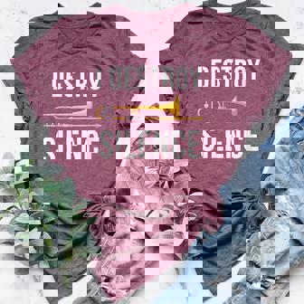 Teacher Trombone I Destroy Silence Band & Music Educator Women's Heather T-Shirt | Mazezy