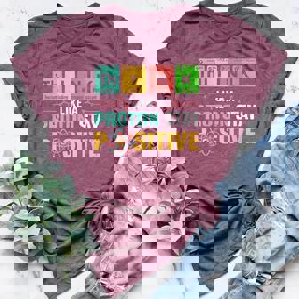 Think Like A Proton Stay Positive Science & Chemistry Women's Heather T-Shirt | Mazezy