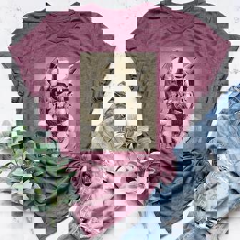 Triceratops With Sunglasses Retro Christmas Festive Women's Heather T-Shirt | Mazezy