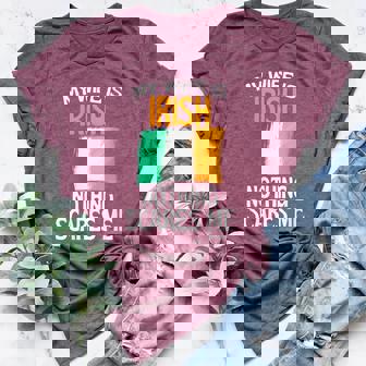 My Wife Is Irish Nothing Scares Me Husband Women's Heather T-Shirt | Mazezy