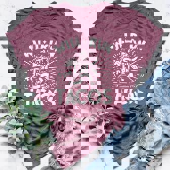 Will Run For Tacos Tacos Lover Workout Mexican Cuisine Women's Heather T-Shirt | Mazezy