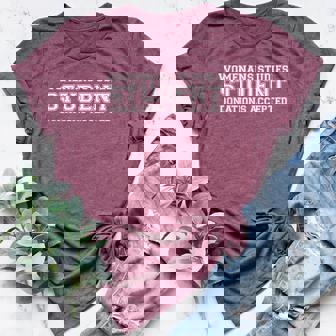 Women's Studies Student Donations Accepted Feminist Women's Heather T-Shirt | Mazezy