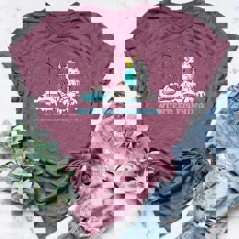 Yeti Polar Bear Ice Fishing In Winter At The Water Women's Heather T-Shirt | Mazezy