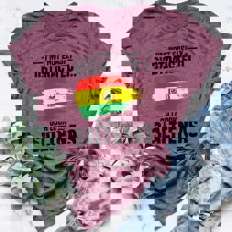 Bolivian Foodie Boliviano Boliviana Dreaming SalteñAs Women's Heather T-Shirt | Mazezy