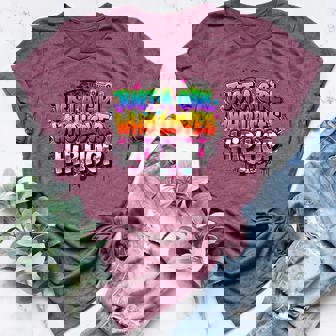 Just A Girl Who Loves Hip Hop Music Graffiti Street Swag Women's Heather T-Shirt | Mazezy