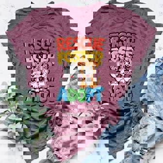 Rescue Foster Adopt Minimalist Pet Women's Heather T-Shirt | Mazezy