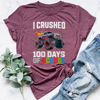 Survived I Crushed 100 Days School Monster 1st Grade Women's Heather T-Shirt | Mazezy