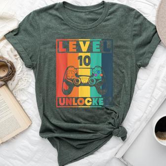 10Th Birthday Gamer Boy Or Gamer Girl Level 10 Unlocked Bella Canvas T-shirt - Thegiftio UK