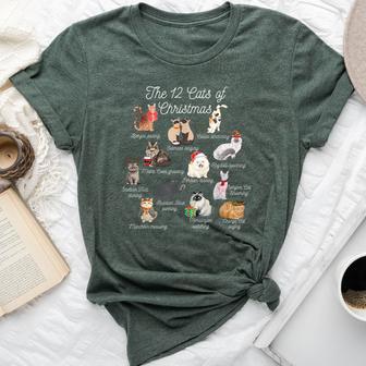 The 12 Cats Of Christmas Kitten Lover Cat Mom Cat Dad Bella Canvas T-shirt - Thegiftio UK