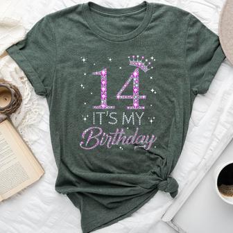 14 It's My Birthday Pink Crown Happy 14Th Birthday Girl Bella Canvas T-shirt - Thegiftio UK