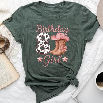 8Th Birthday Girl Cowgirl Boots Hat Cow Western Rodeo Outfit Bella Canvas T-shirt - Thegiftio UK